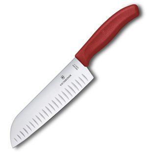 Кухонный нож Victorinox SwissClassic Santoku 6.8521.17G красный