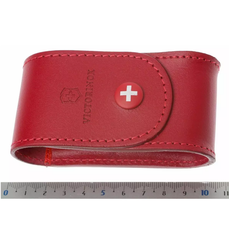 Чохол на пояс Victorinox 4.0521.1 зі шкіри для ножів 84-91 мм на 5-8 шарів червоного кольору