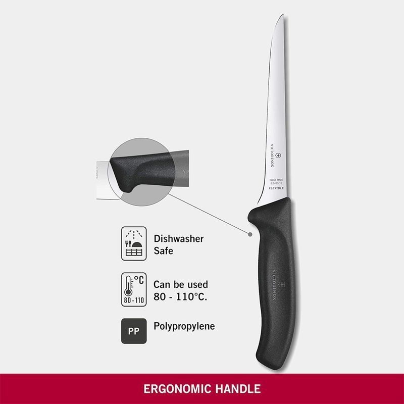 Кухонний ніж Victorinox SwissClassic Boning Flexible 6.8413.15G чорний