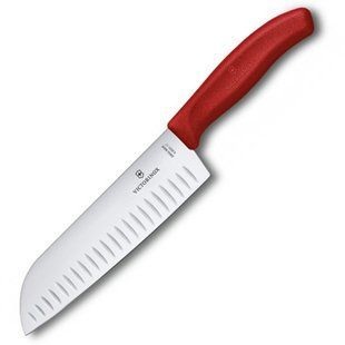 Кухонный нож Victorinox SwissClassic Santoku 6.8521.17B красный