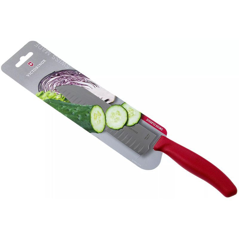 Кухонний ніж Victorinox SwissClassic Santoku 6.8521.17B червоний