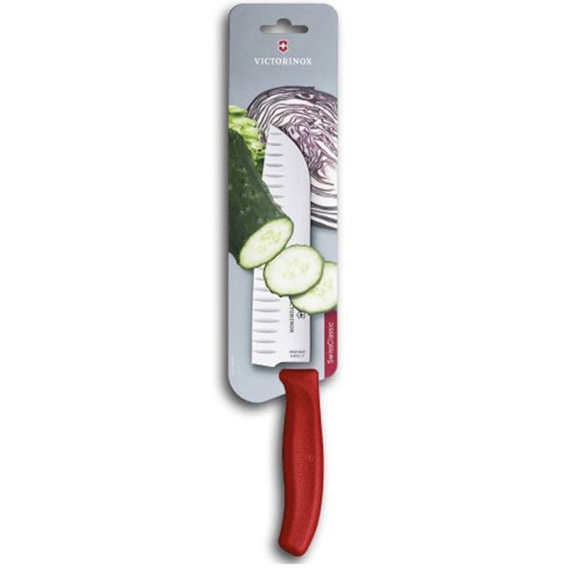 Кухонний ніж Victorinox SwissClassic Santoku 6.8521.17B червоний