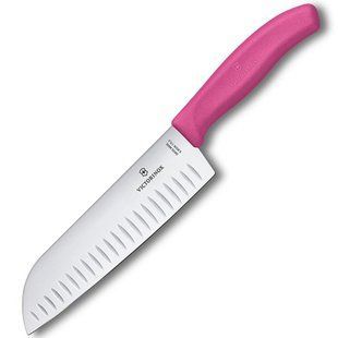 Кухонный нож Victorinox SwissClassic Santoku 6.8526.17L5B розовый