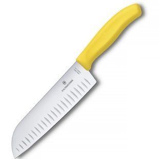 Кухонный нож Victorinox SwissClassic Santoku 6.8526.17L8B желтый