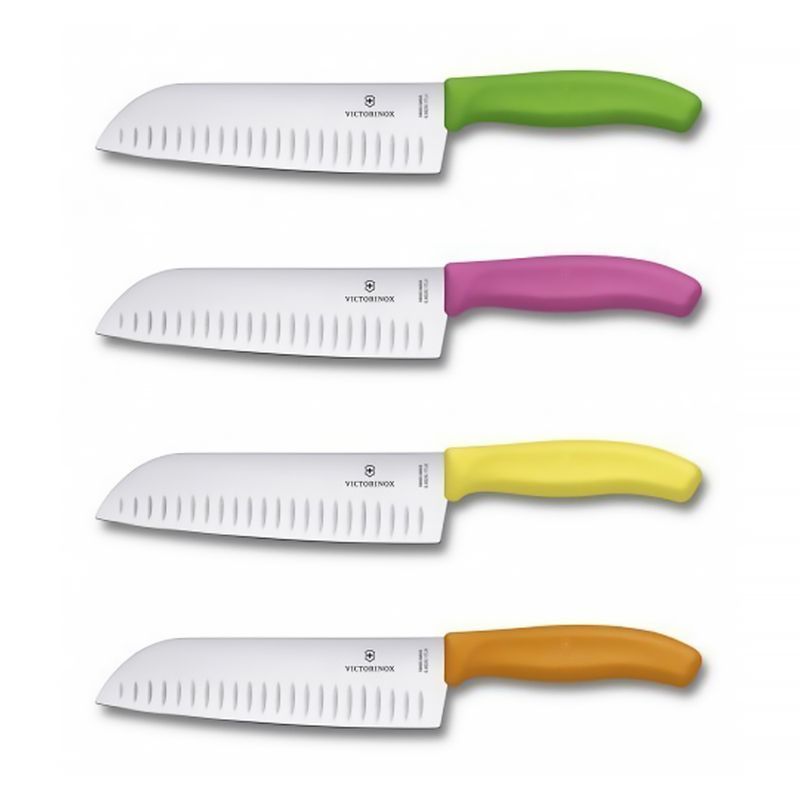 Кухонный нож Victorinox SwissClassic Santoku 6.8526.17L8B желтый